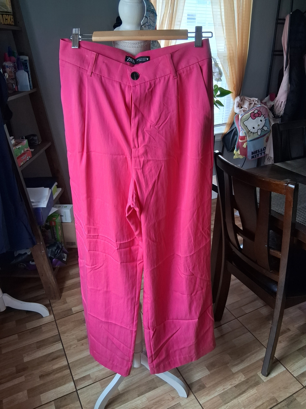 Zara High-Rise Wide Leg Pants - Hot Pink